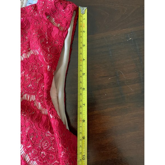 Love Fire Top Size Small Red Floral Lace Sleeveless Halter Lined - Picture 11 of 12